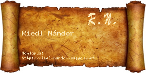 Riedl Nándor névjegykártya